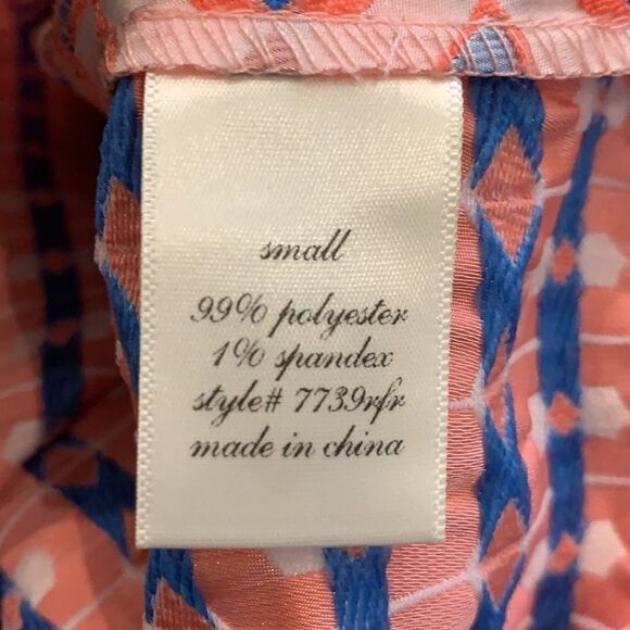 Blue Rain Pink, Coral & Blue Printed Skirt Small - Picture 4 of 4